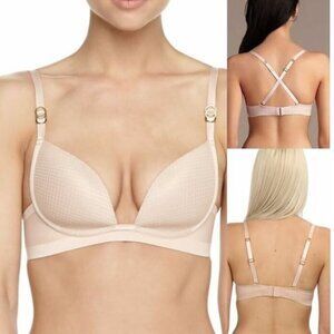 Stella McCartney Mesh Supernatural bra no-wire deep V plunging Bra